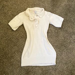 White sweater dress
